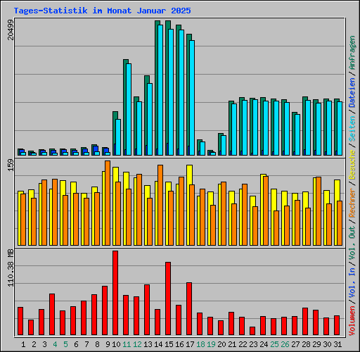Tages-Statistik im Monat Januar 2025